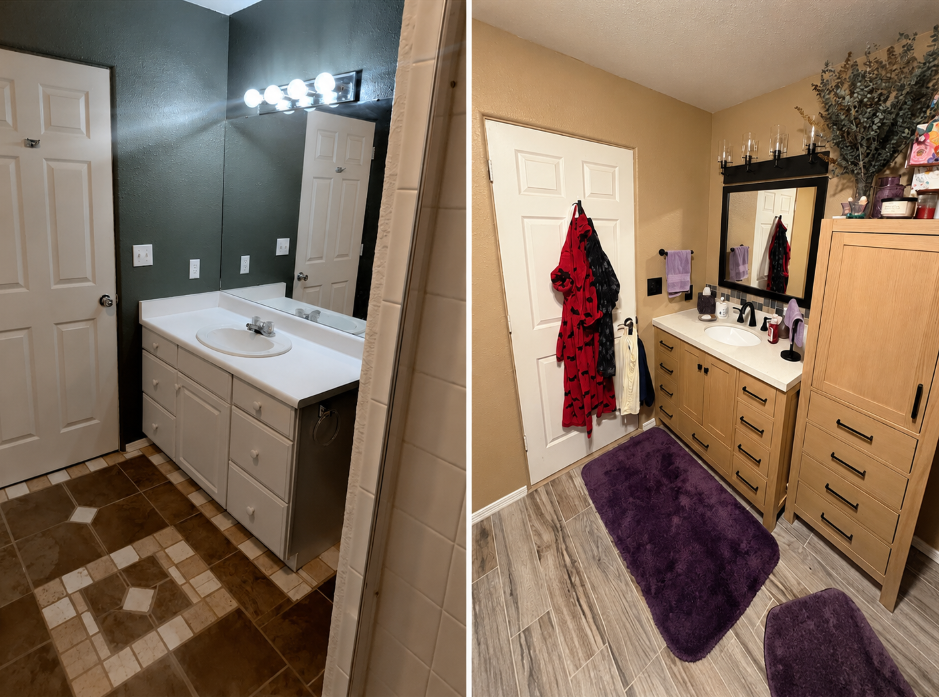 Full bathroom remodel with new vanity