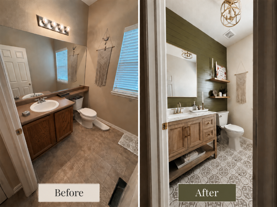 Bathroom remodel — before and after